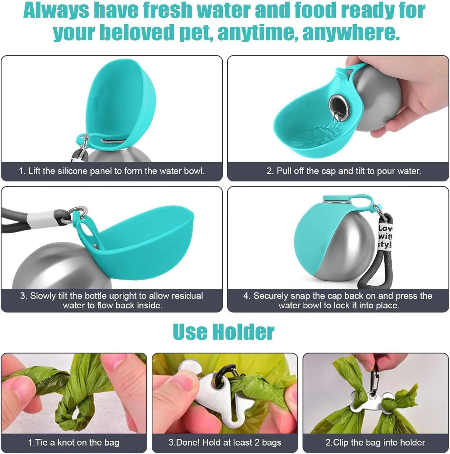 Portable Dog Water Bottle 285ml