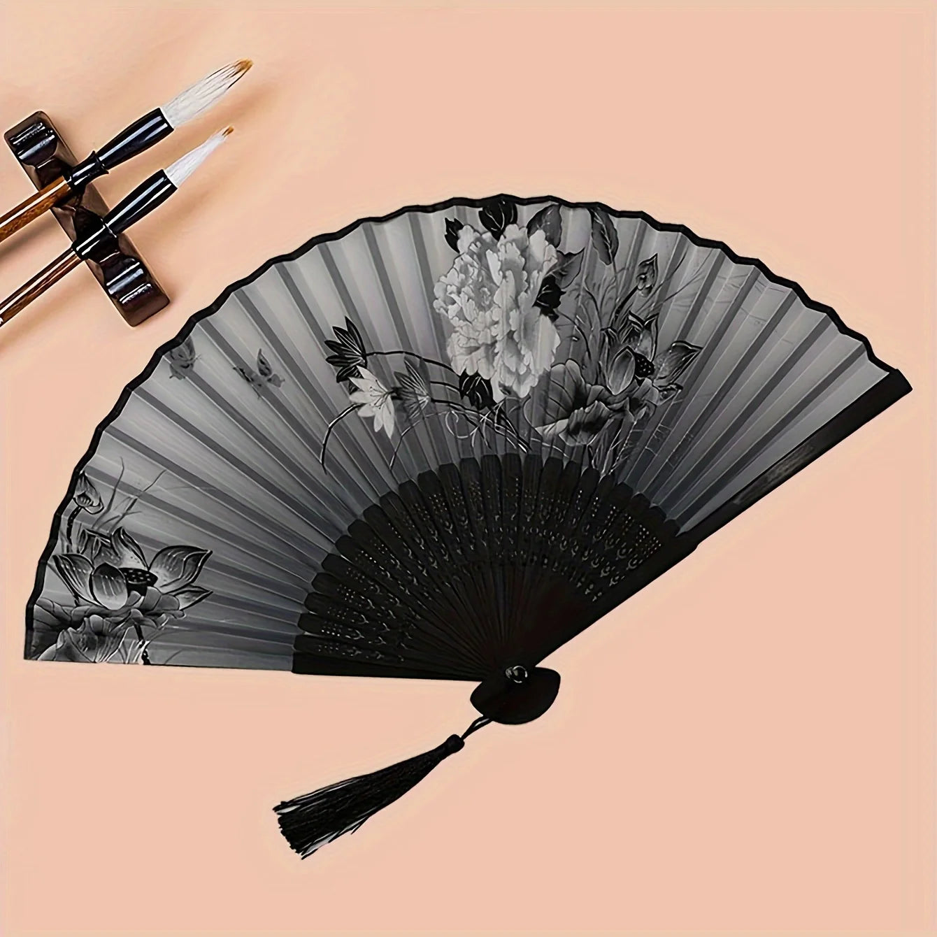 Folding Bamboo Fan - Multicolored