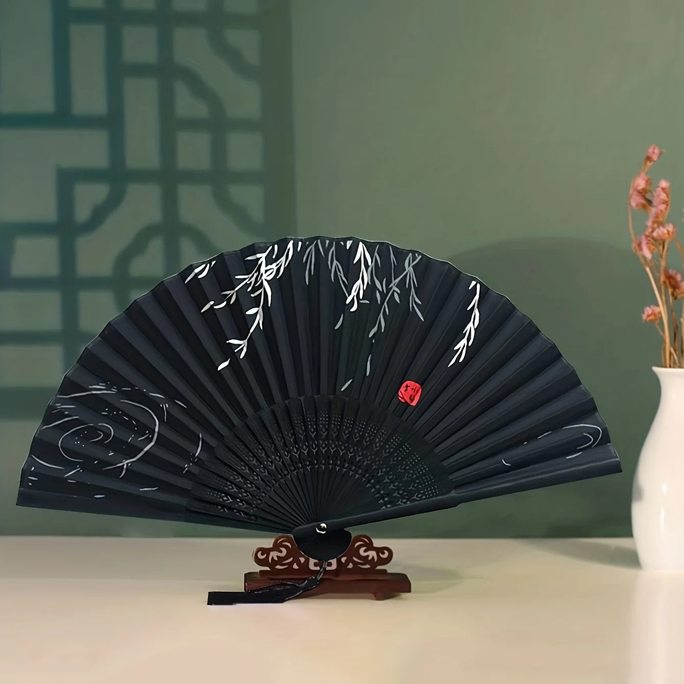 Folding Bamboo Fan - Multicolored