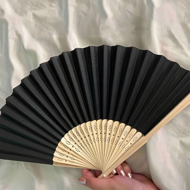 Folding Bamboo Fan - Multicolored