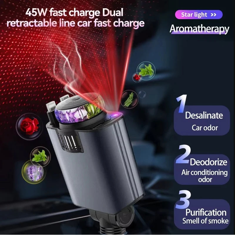Chargeur de voiture 5-en-1 - Charge Rapide 45W