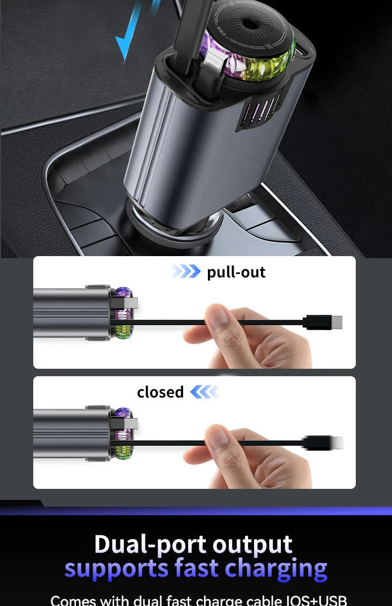 Chargeur de voiture 5-en-1 - Charge Rapide 45W