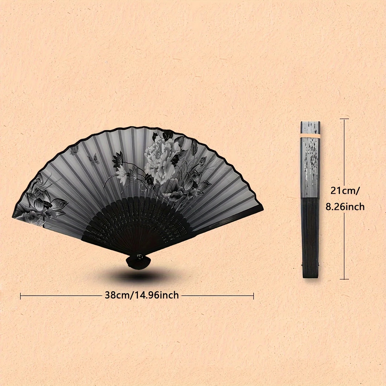Folding Bamboo Fan - Multicolored