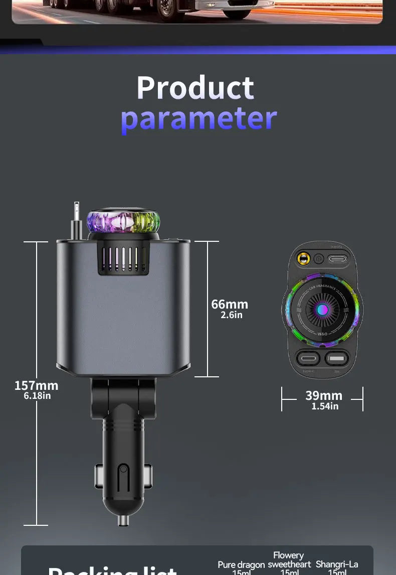Chargeur de voiture 5-en-1 - Charge Rapide 45W